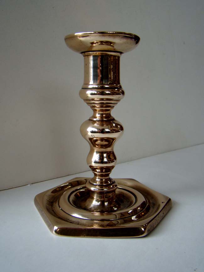A fine and rare English William III period "Bell Metal" candlestick circa 1690